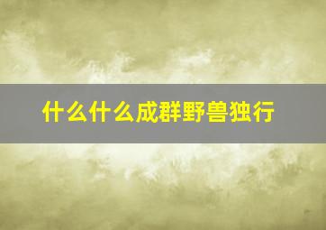 什么什么成群野兽独行