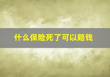 什么保险死了可以赔钱