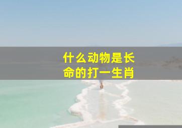 什么动物是长命的打一生肖