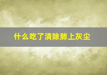 什么吃了清除肺上灰尘