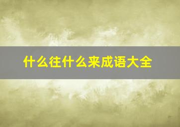 什么往什么来成语大全