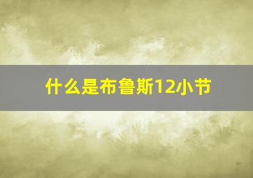 什么是布鲁斯12小节