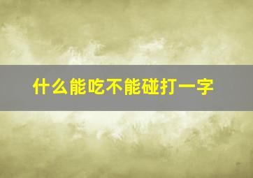 什么能吃不能碰打一字