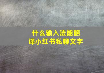 什么输入法能翻译小红书私聊文字