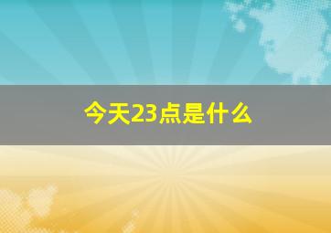 今天23点是什么