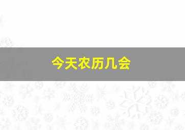 今天农历几会