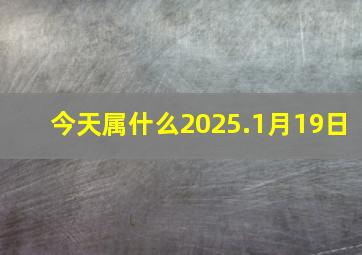 今天属什么2025.1月19日