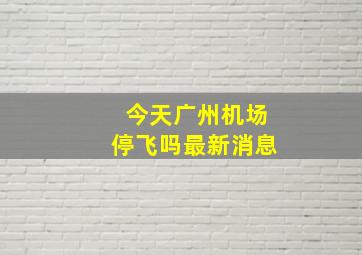 今天广州机场停飞吗最新消息