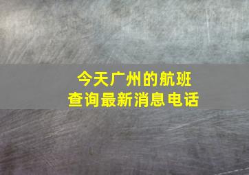 今天广州的航班查询最新消息电话