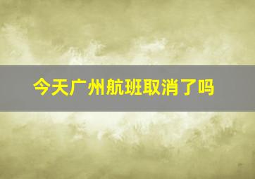 今天广州航班取消了吗