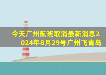 今天广州航班取消最新消息2024年8月29号广州飞青岛