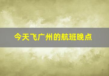 今天飞广州的航班晚点