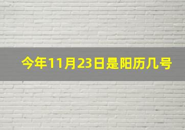 今年11月23日是阳历几号