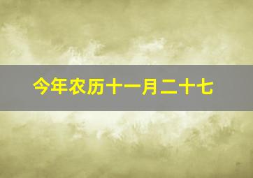 今年农历十一月二十七