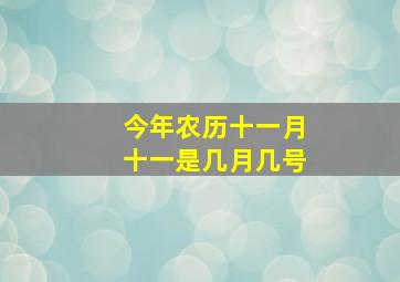 今年农历十一月十一是几月几号