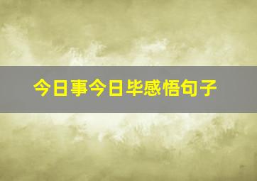 今日事今日毕感悟句子