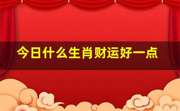 今日什么生肖财运好一点