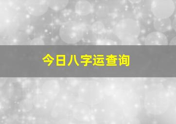 今日八字运查询