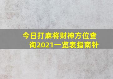 今日打麻将财神方位查询2021一览表指南针