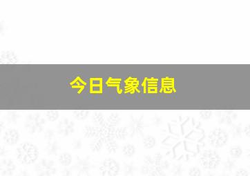 今日气象信息