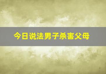 今日说法男子杀害父母