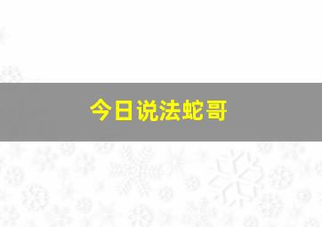 今日说法蛇哥