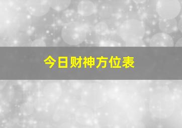 今日财神方位表