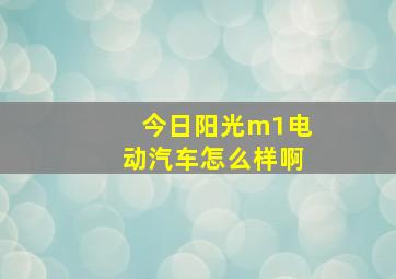 今日阳光m1电动汽车怎么样啊