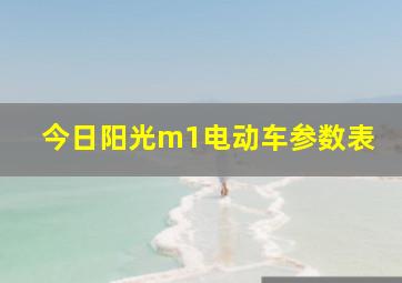 今日阳光m1电动车参数表