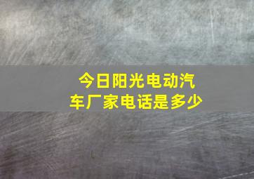 今日阳光电动汽车厂家电话是多少