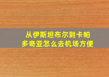 从伊斯坦布尔到卡帕多奇亚怎么去机场方便