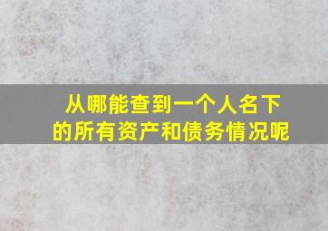 从哪能查到一个人名下的所有资产和债务情况呢