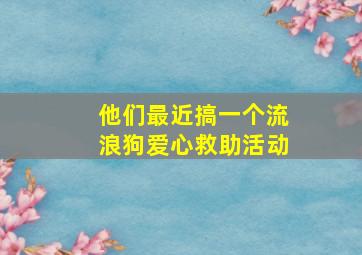 他们最近搞一个流浪狗爱心救助活动