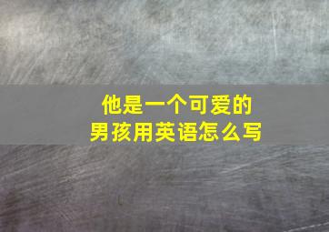 他是一个可爱的男孩用英语怎么写