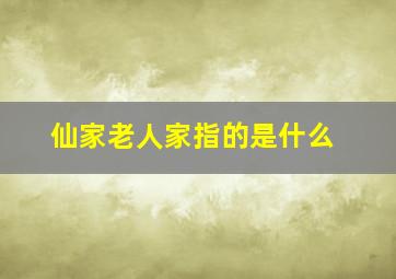 仙家老人家指的是什么