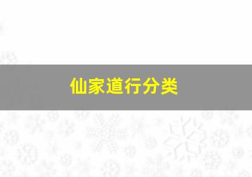 仙家道行分类