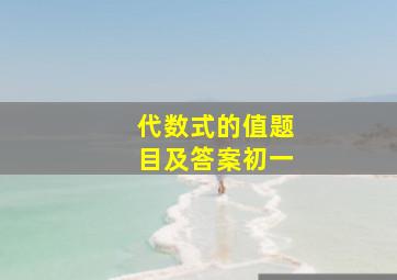 代数式的值题目及答案初一