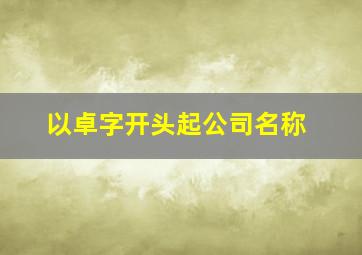 以卓字开头起公司名称