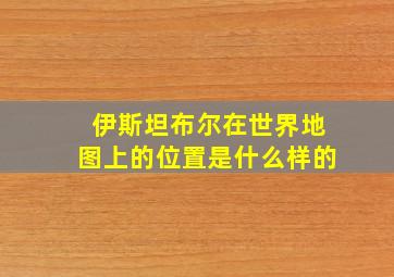 伊斯坦布尔在世界地图上的位置是什么样的