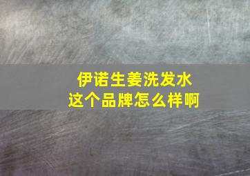 伊诺生姜洗发水这个品牌怎么样啊