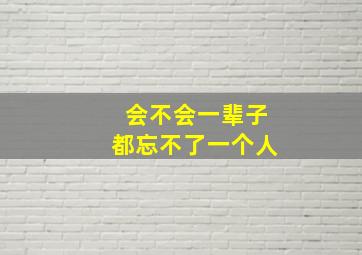 会不会一辈子都忘不了一个人