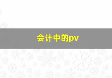 会计中的pv