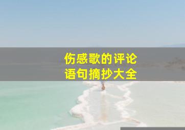 伤感歌的评论语句摘抄大全