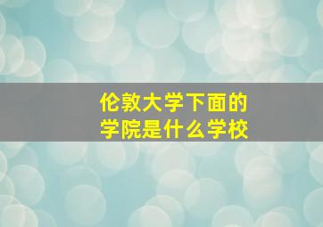 伦敦大学下面的学院是什么学校