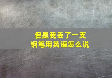 但是我丢了一支钢笔用英语怎么说