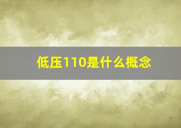 低压110是什么概念