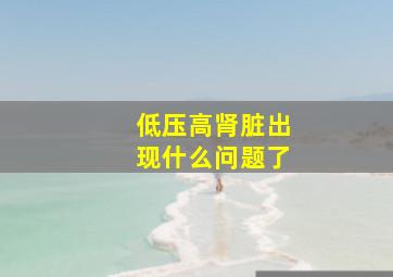 低压高肾脏出现什么问题了