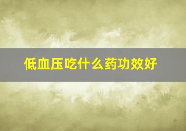 低血压吃什么药功效好