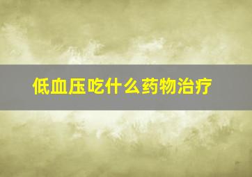 低血压吃什么药物治疗