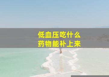 低血压吃什么药物能补上来